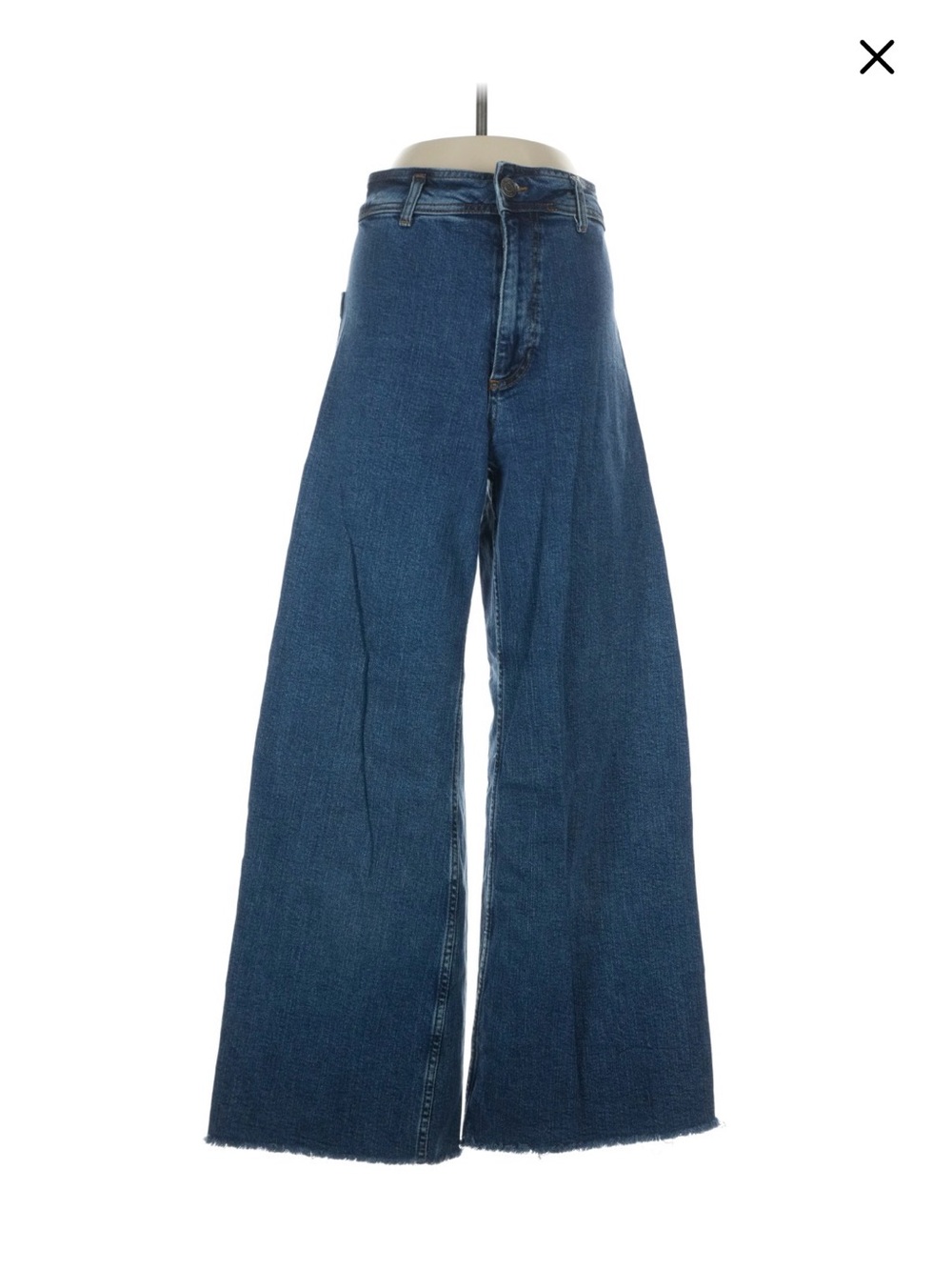 Zara Wide-Leg Dark Blue Denim Jeans